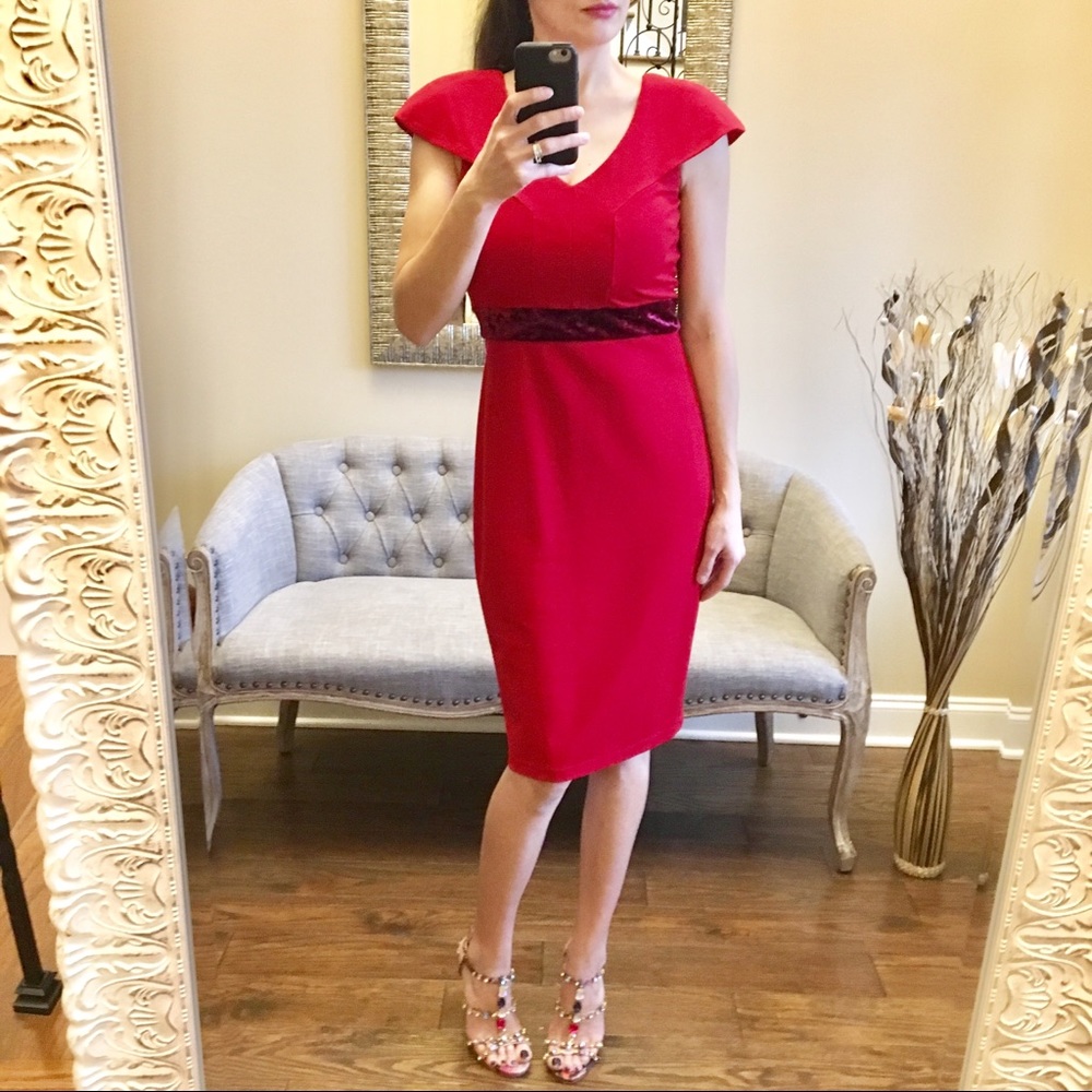 Taylor Red Midi Dress